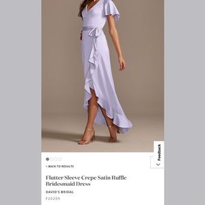 Flutter Sleeve Crepe Satin Ruffle Bridesmaid Dress
DAVID'S BRIDAL
F20209